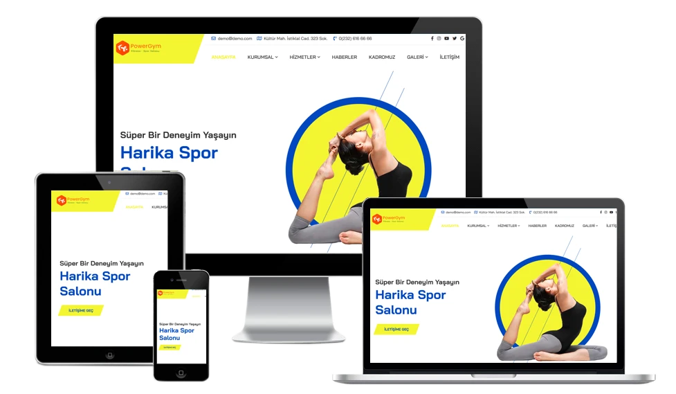 Spor salonu web site görseli