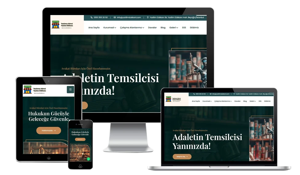Avukat Büroları için Tasarlanmış hazır web sitesi